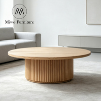 Table basse ronde en bois massif de chêne naturel moderne pour salon, chambre d'hôtel, table basse de luxe pour l'extérieur, table basse unique