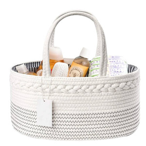 Bolsas <span class=keywords><strong>de</strong></span> Mano Promocionales, Cesta para <span class=keywords><strong>Pañales</strong></span> <span class=keywords><strong>de</strong></span> Bebé, Organizador <span class=keywords><strong>de</strong></span> <span class=keywords><strong>Pañales</strong></span>, Cesta <span class=keywords><strong>de</strong></span> Cuerda <span class=keywords><strong>de</strong></span> Algodón para Bebé - Product Image 1