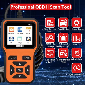 เครื่องมือวิเคราะห์ OBD2 สำหรับรถยนต์, เครื่องอ่านโค้ด, เครื่องทดสอบแรงดันไฟฟ้ารถยนต์, เครื่องสแกนโค้ดข้อผิดพลาดของเครื่องยนต์, เครื่องทดสอบการชาร์จ V500 - Product Image 5