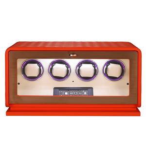 Embers 2024 V-Series - Estuche de Lujo para Relojes, Popular, de Cuero, MDF y Metal, con 4 Ranuras, Negro, Verde, Naranja, Luz LED, Control Táctil - Product Image 4