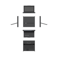 Conmutador KVM LED VGA Todo en Uno de 15.6 Pulgadas y 16 Puertos, Conmutador KVM LED Compacto de Alta Definición de 16 Puertos