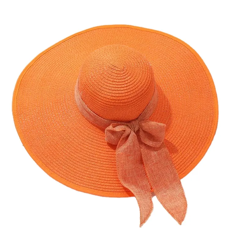 Strand Zon Stro Upf50 Reizen Grote Rand Floppy Hoed Voor Vrouwen Zomer Grote Strohoed Opvouwbare Zonnehoed