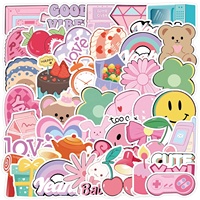 Paquete de 50 pegatinas decorativas de PVC impermeables con dibujos animados para niños, para laptop, taza, maleta, cuaderno, patineta, equipaje