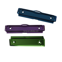 Clip de menu en métal plaqué vert, violet et bleu personnalisé de 100 mm, attache pour dossier de bureau, clip pour carton