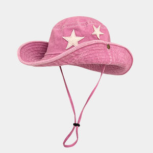 หมวกทรงถังสำหรับผู้หญิงหมวกทรงคาวบอยป้องกันแสงแดดพร้อมเชือกสำหรับตั้งแคมป์กลางแจ้ง - Product Image 6