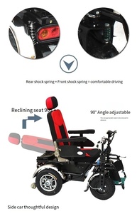 Motor diferencial de alta potencia, doble manija, silla de ruedas eléctrica todoterreno, andador y andador WCHT, flexible y duradero, WCHT, 2017 - Product Image 3