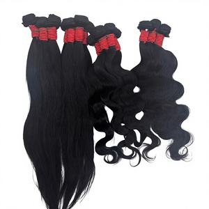 Letsfly Promoción de 6$ Cabello Virgen Brasileño 9A Liso, Paquetes de Cabello Humano de 18 Pulgadas con Ondas Suaves, Trama de Cabello 100% Humano - Product Image 1