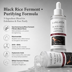 Suero Facial Orgánico Antienvejecimiento con Arroz Fermentado, Cúrcuma, <span class=keywords><strong>AHA</strong></span> y Ácido Hialurónico para Exfoliación Profunda y Aclarado Diario - Product Image 5