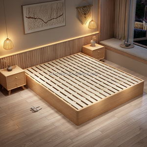 OEM Custom Platform Bed <b>Frame</b> Factory <b>Cheap</b> Price Modern Panel MDF Wood Slat Base Hotel Bed Wholesale Furniture Manufacturer - Product Image 6