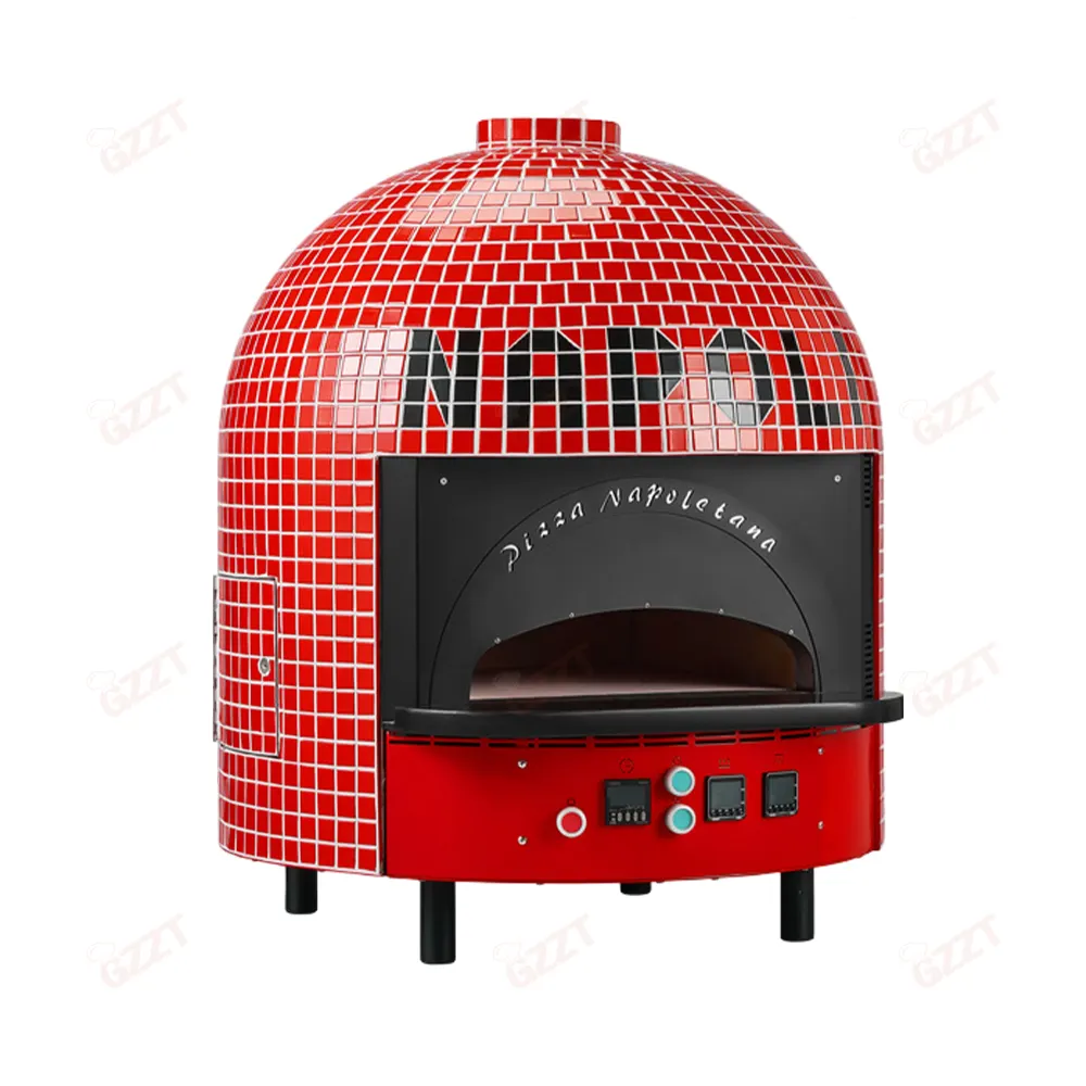Kundenspezifischer großkapazitierter roter Marmorstein-Mosaik-Pizzaofen Klin 600 Grad hohe Temperatur elektrische Heizung Pizzabackofen