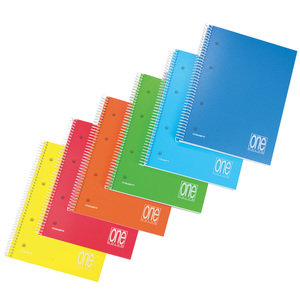 Carnet spirale mini format A6, 80+1 feuilles, lignes assorties, couleur unie - Product Image 1