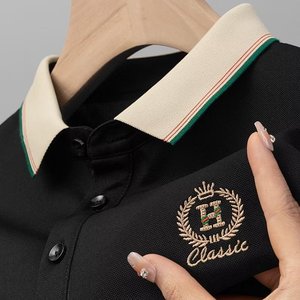 <span class=keywords><strong>Polo</strong></span> estiva con collo a maniche corte t-Shirt da <span class=keywords><strong>uomo</strong></span> <span class=keywords><strong>Slim</strong></span> <span class=keywords><strong>Fit</strong></span> <span class=keywords><strong>Polo</strong></span> ricamata di tendenza - Product Image 2
