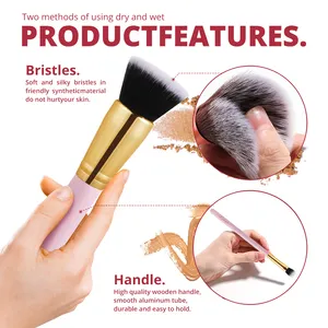 GRACEDO – ensemble de pinceaux de maquillage végétalien kabuki, étiquette privée de luxe, rose, cadeau de mode, ensemble de pinceaux de maquillage de haute qualité, 15 pièces