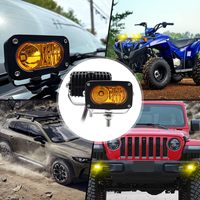 Phare de travail LED super lumineux pour tout-terrain, 3 pouces, 20W, double faisceau ambre/blanc, pour pare-chocs de camion