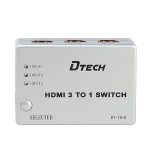 DTECH 1080P 3D HDMI Switch HDMI 3 in 1 Out HDMI 3 to 1 Switcher With Remote Control