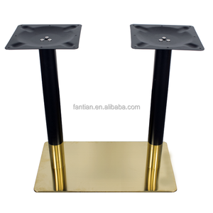 凡天201不锈钢钛和黑色矩形双柱餐桌底座，用于餐厅/酒店餐桌 - Product Image 2