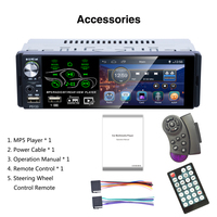 Reproductor Multimedia para coche, Radio Estéreo 1 din con pantalla de 4 pulgadas, MP5, USB, FM, BT
