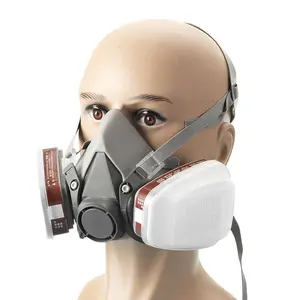 高品质聚碳酸酯半安全面罩6200防尘防毒面具，用于工业环境中的个人呼吸保护