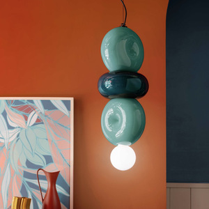 Contemporary Ceramic Multicolored Pendant Lamp With Novelty Shade <b>LED</b> Wall <b>Light</b> <b>For</b> Living <b>Room</b> - Product Image 5