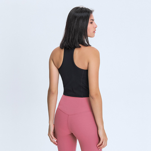 High Neck Crop <strong>Top</strong> <strong>Built</strong> <strong>in</strong> <strong>Bra</strong> Gym Activewear <strong>Bra</strong>, Womens Sports <strong>Bra</strong> Yoga Running Workout Camisole - Product Image 3