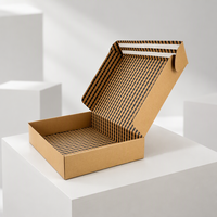 Boîte d'expédition en carton kraft écologique avec logo personnalisé, emballage en carton ondulé recyclable
