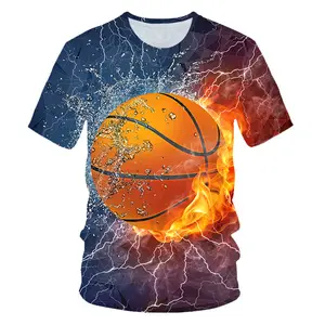 Fitspi Wholesale Kid Summer 3d T-shirt Blue Flame Dragon Funny Design Big Boy Girl Printed T Shirt Children Cool Basketball Tops