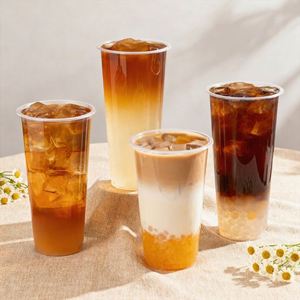 Gobelets jetables en PET de 98 mm avec couvercles, impression de logo personnalisé, pour boissons froides, thé à bulles et café, 16 oz, transparents, vente en gros - Product Image 6