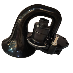 Clacson ad aria a forma di chiocciola nero 12V/24V, il più potente, per semirimorchi, con design coassiale in ferro - Product Image 6