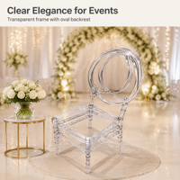 Chaise empilable transparente en PC pour hôtels, restaurants et mariages - Écologique, durable et résistante à l'eau pour une utilisation intérieure/extérieure
