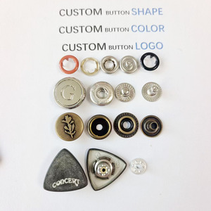 Bouton pression en métal doré écologique personnalisé avec logo pour vêtements, jeans, manteaux, couture, bouton en denim personnalisé pour vêtements - Product Image 4