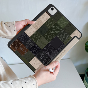 Étui pour iPad 9 2024, nouveau design simple à carreaux avec emplacement pour stylet, protection anti-flexion et anti-chute pour tablette - Product Image 3