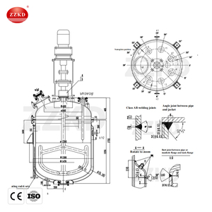 Laboratory Stainless Steel Reactor 50liters Open Type Flange Closure Stainless Steel Reactors - Product Image 3