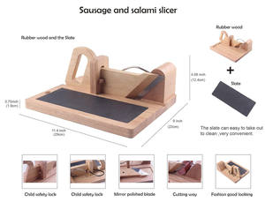 เครื่องหั่นไส้กรอกไม้ หั่นผลไม้ ผัก เนื้อแช่แข็ง เครื่องตัดไม้สำหรับชอริโซ ซาลามิ พร้อมใบมีดสแตนเลส - Product Image 5