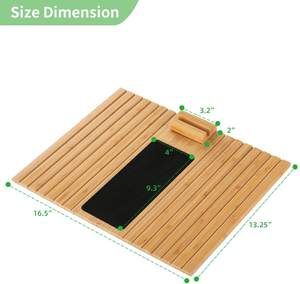 Pliable <span class=keywords><strong>Plateau</strong></span> de service En Bois De <span class=keywords><strong>Bambou</strong></span> Canapé Pratique Petite Table Portable Table Basse Anti-Slip Accoudoir <span class=keywords><strong>Plateau</strong></span> pour Boissons Collation Téléphone - Product Image 6
