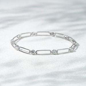 שרשרת נייר קסם ללא הגבלה שרשרת 2.9 מ "מ חיתוך עגול מעבדה גדל יהלום 10k <span class=keywords><strong>14k</strong></span> 18k צמיד זהב 18k 18k גברים נשים גברים - Product Image 1