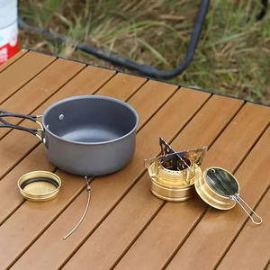 Portable Classic Outdoor Alcohol Stove Durable <b>Stainless</b> <b>Steel</b> Burner with Cross <b>Bracket</b> for Camping Cookware - Product Image 3