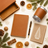 Carnet A5 personnalisé en papier rigide motif écaille de tortue caramel et gobelet à stylo avec boîte en PU – Coffret cadeau d'entreprise