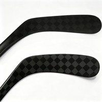 Bâton de hockey sur glace personnalisé en fibre de carbone 18K, 380g, 60/57 pouces, faible flexibilité, pour jeunes et adultes, main gauche/droite, monobloc