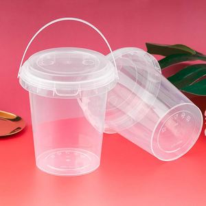 Disposable 32 oz 1000ml Portable clear Boba <b>Cup</b> with Handle Fruit Bubble Tea Buckets pp Injection <b>Plastic</b> <b>Cups</b> - Product Image 4