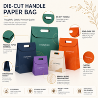Maßgefertigte Schwarze Faltbare Papier-Geschenktüte mit Gestanztem Griff Gold-Logo Luxus Einzelhandelsverpackungstasche HONPAK
