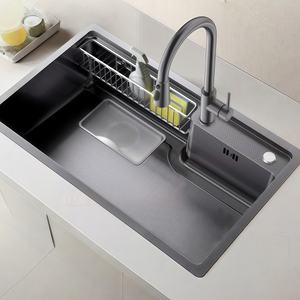 Fregadero de cocina de acero inoxidable engrosado, de un solo tazón grande, para lavado de verduras y platos, de montaje bajo encimera y medio. - Product Image 1