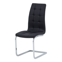 Chaises de salle à manger imperméables de style simple en forme de Z avec pieds en métal et revêtement en PU pour la maison, le bureau, l'hôtel, la villa
