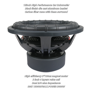 Exclusivo personalizable 15 pulgadas Dual 2 Ohm4 Ohm Subwoofer Top SPL Cono de fibra de carbono <span class=keywords><strong>RMS</strong></span> <span class=keywords><strong>1500W</strong></span> Max 3000W Altavoz de <span class=keywords><strong>audio</strong></span> para automóvil - Product Image 6