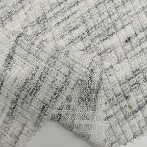中国定制制造商针织面料纹理人造丝涤纶TR太空染料白色哈奇面料