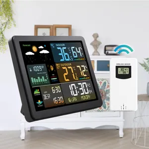 Digital Weather Station Electronic Thermometer Hygrometer Temperature Monitor Barometer Sunrise Sunset Color Weather Station