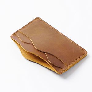 Tarjetero de Cuero Genuino Personalizado, Estilo Retro, Cartera Casual Hecha a Mano para Hombre, Cierre Abierto, Estilo Normcore/Minimalista, para Tarjetas de Visita - Product Image 5
