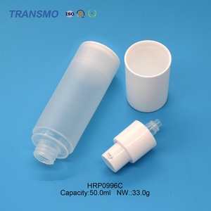 Flacon pompe sans air personnalisé 50 ml en plastique blanc pour sérum cosmétique, lotion pour soins de la peau, fabricant de flacons en plastique - Product Image 1