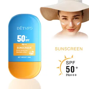 Detvfo Beste Sonnencreme Gesicht Bio-Basis-Sonnencreme Spf 50 feuchtigkeitsspendende Sonnencreme