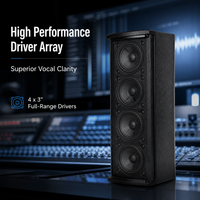 Haut-parleur compact pleine gamme NEARSTAR RF3.4 80W AES pour une voix claire, de la musique et un son professionnel pour les lieux de spectacle