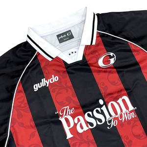 サッカージャージーTシャツカスタムレトロストライプ昇華プリントメンズサッカージャージートップ - Product Image 3